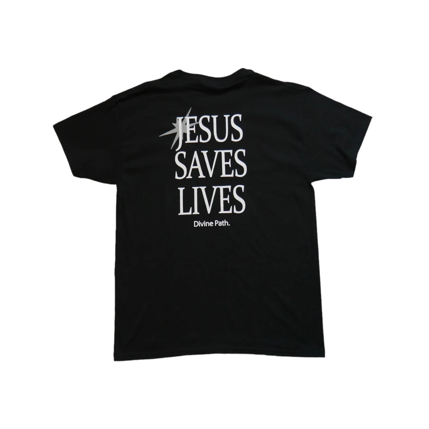 Jesus Saves Lives Tee (Black Tee)